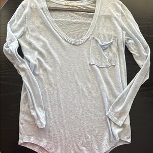 We The Free Light Blue Long Sleeve Relaxed T-Shirt